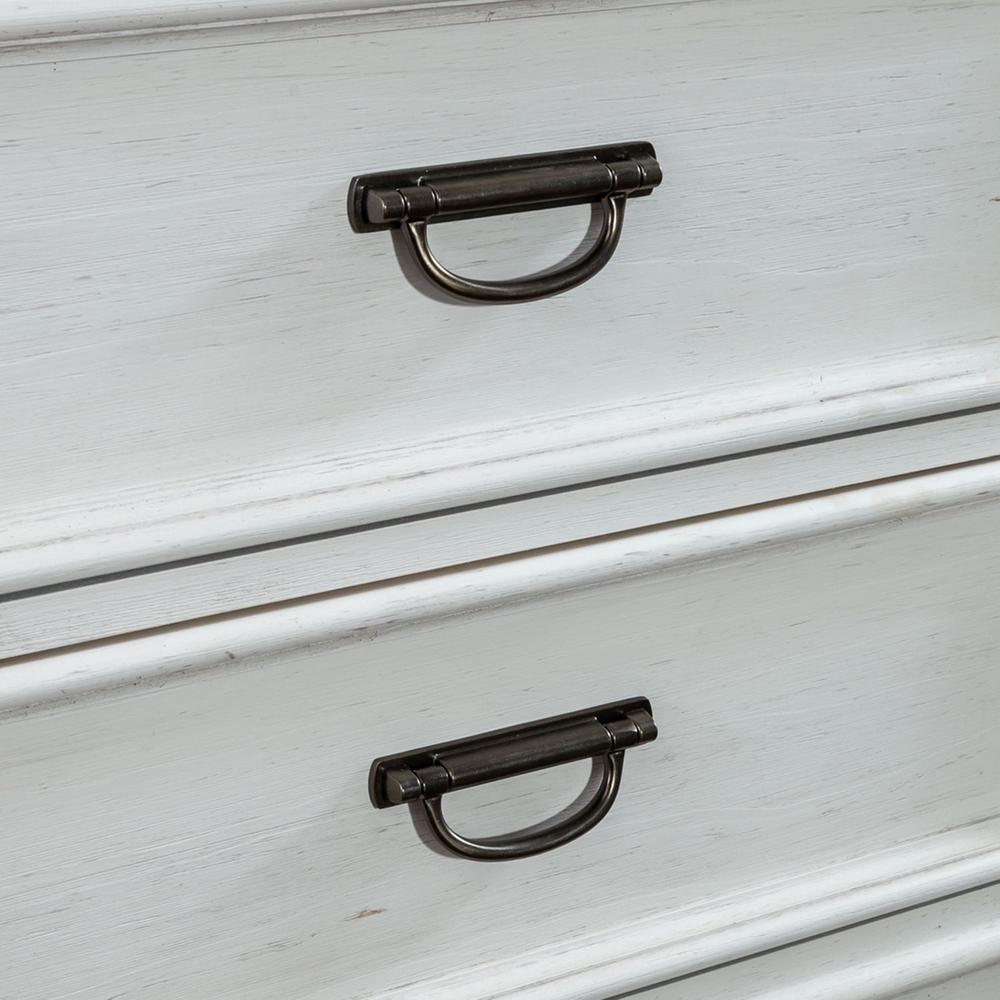 Allyson Park 6 Drawer Dresser in Wirebrushed White w/ Charcoal Top