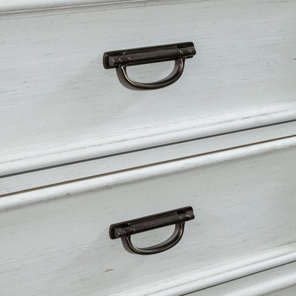 Allyson Park 6 Drawer Dresser in Wirebrushed White w/ Charcoal Top