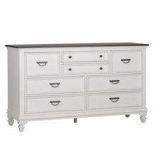 Allyson Park 8 Drawer Dresser in Wirebrushed White w/ Charcoal Top