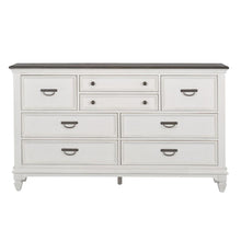 Allyson Park 8 Drawer Dresser in Wirebrushed White w/ Charcoal Top