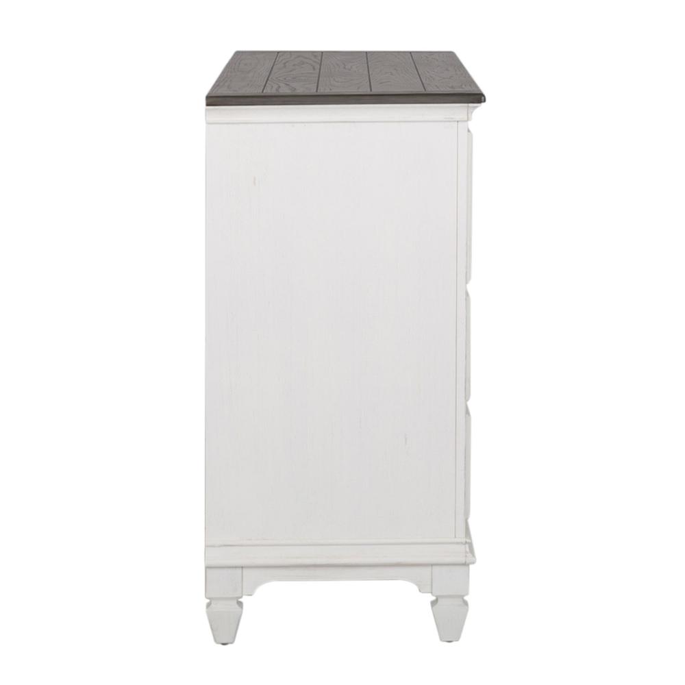 Allyson Park 8 Drawer Dresser in Wirebrushed White w/ Charcoal Top