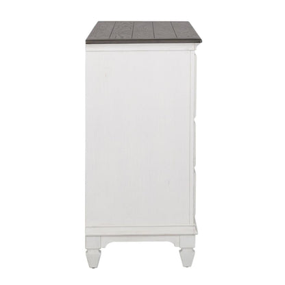 Allyson Park 8 Drawer Dresser in Wirebrushed White w/ Charcoal Top