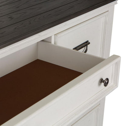 Allyson Park 8 Drawer Dresser in Wirebrushed White w/ Charcoal Top