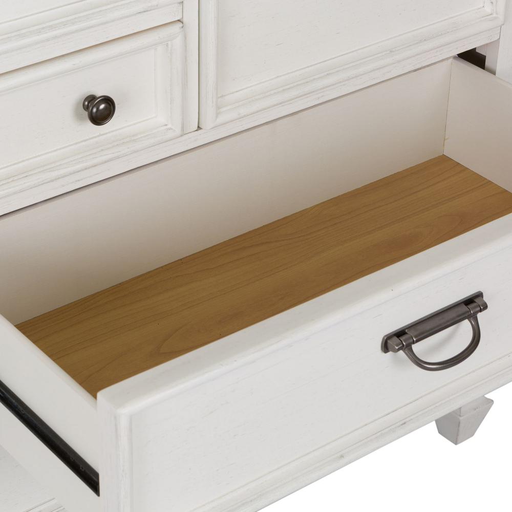 Allyson Park 8 Drawer Dresser in Wirebrushed White w/ Charcoal Top