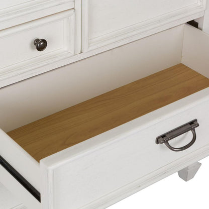 Allyson Park 8 Drawer Dresser in Wirebrushed White w/ Charcoal Top