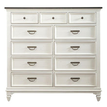 Allyson Park 11 Drawer Chesser in Wirebrushed White w/ Charcoal Top