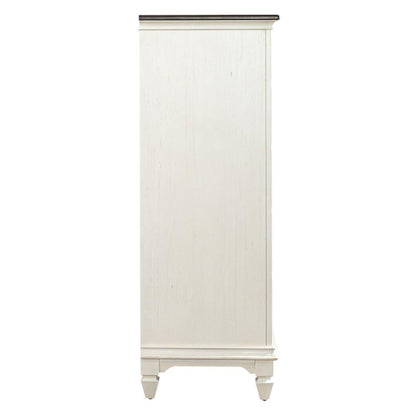 Allyson Park 11 Drawer Chesser in Wirebrushed White w/ Charcoal Top