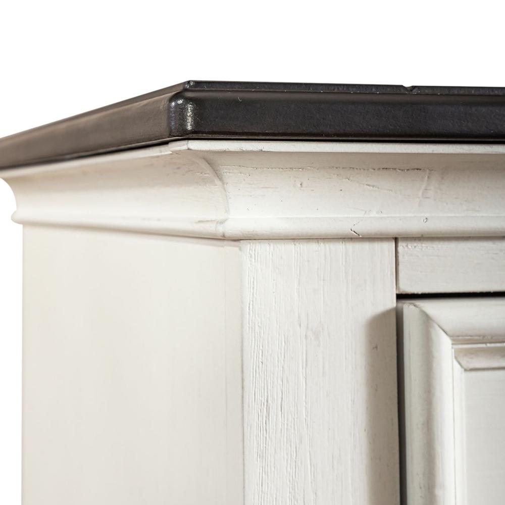 Allyson Park 11 Drawer Chesser in Wirebrushed White w/ Charcoal Top