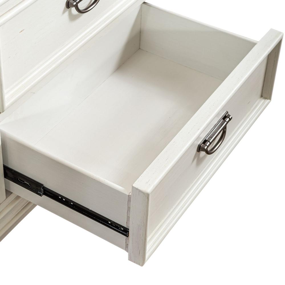 Allyson Park 11 Drawer Chesser in Wirebrushed White w/ Charcoal Top
