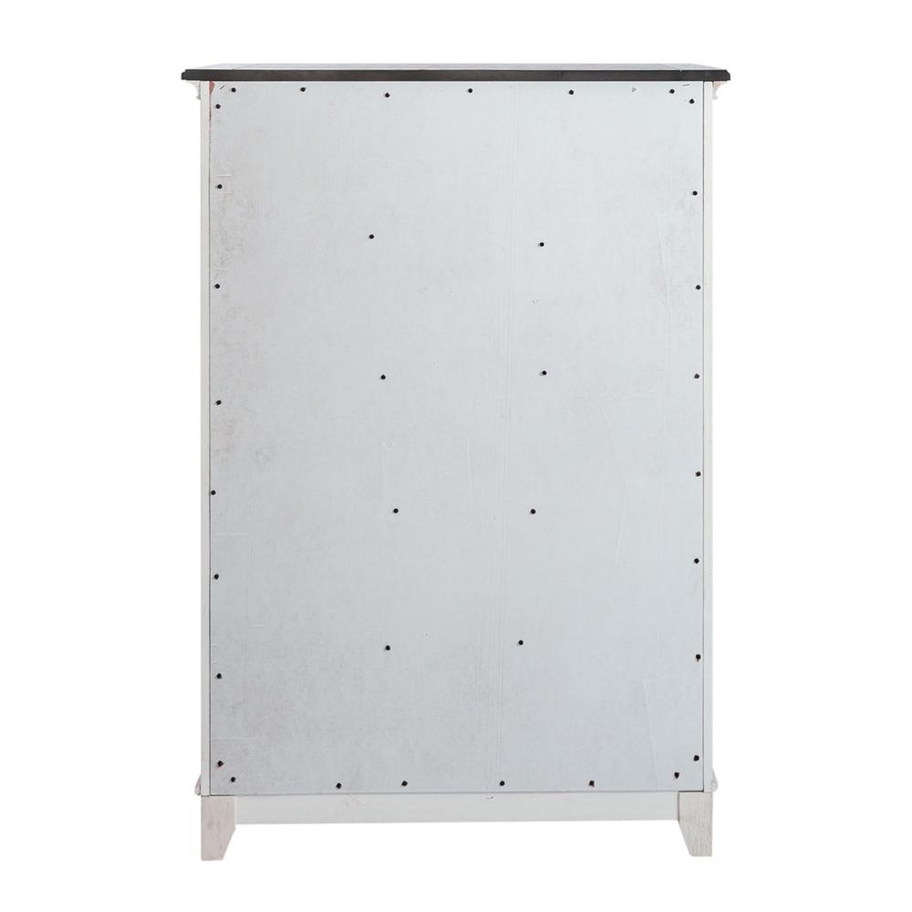 Allyson Park 5 Drawer Chest in Wirebrushed White w/ Charcoal Top