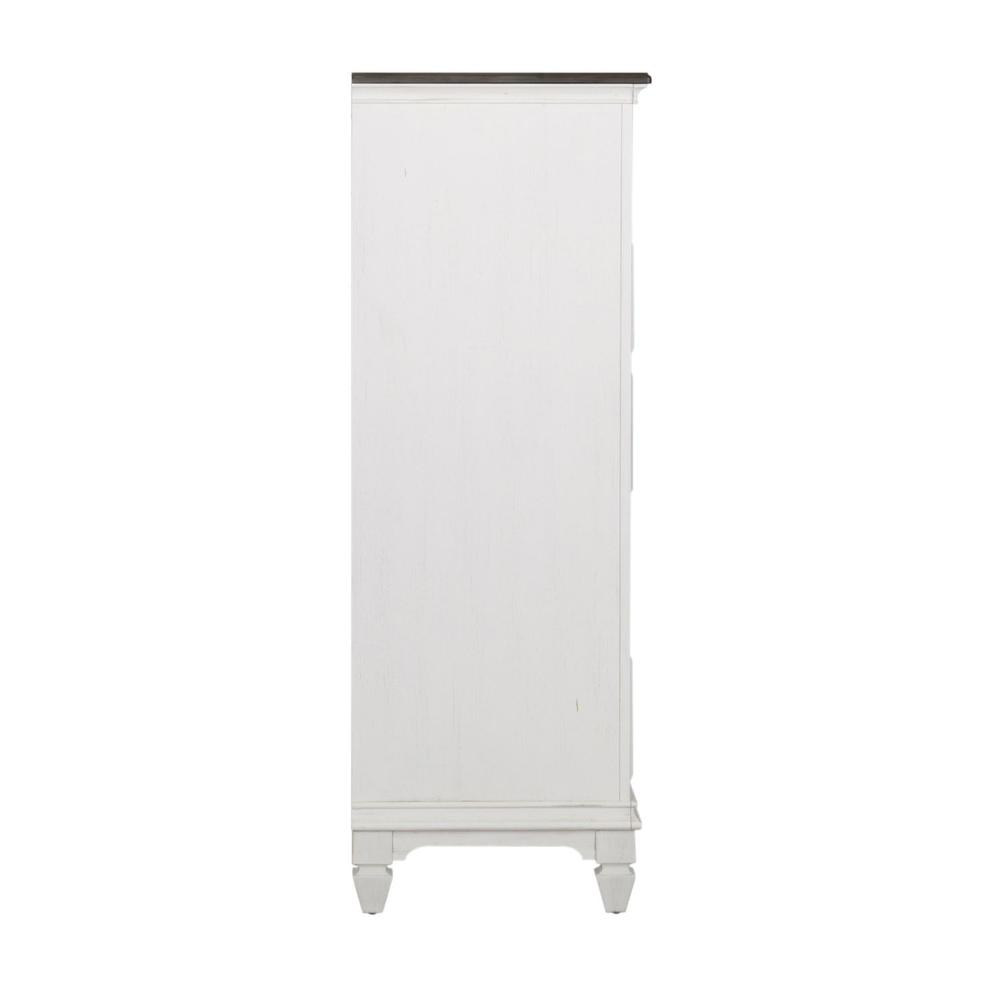 Allyson Park 5 Drawer Chest in Wirebrushed White w/ Charcoal Top