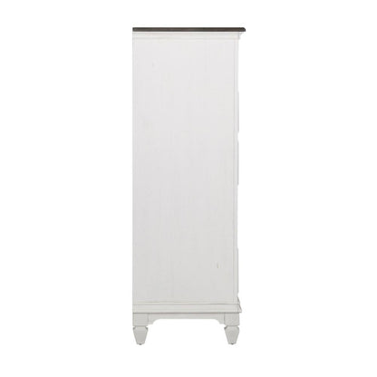 Allyson Park 5 Drawer Chest in Wirebrushed White w/ Charcoal Top