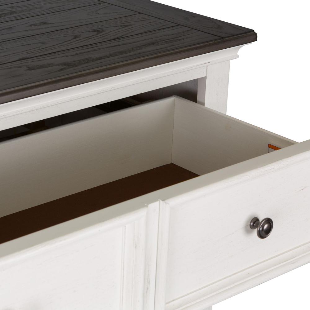 Allyson Park 5 Drawer Chest in Wirebrushed White w/ Charcoal Top