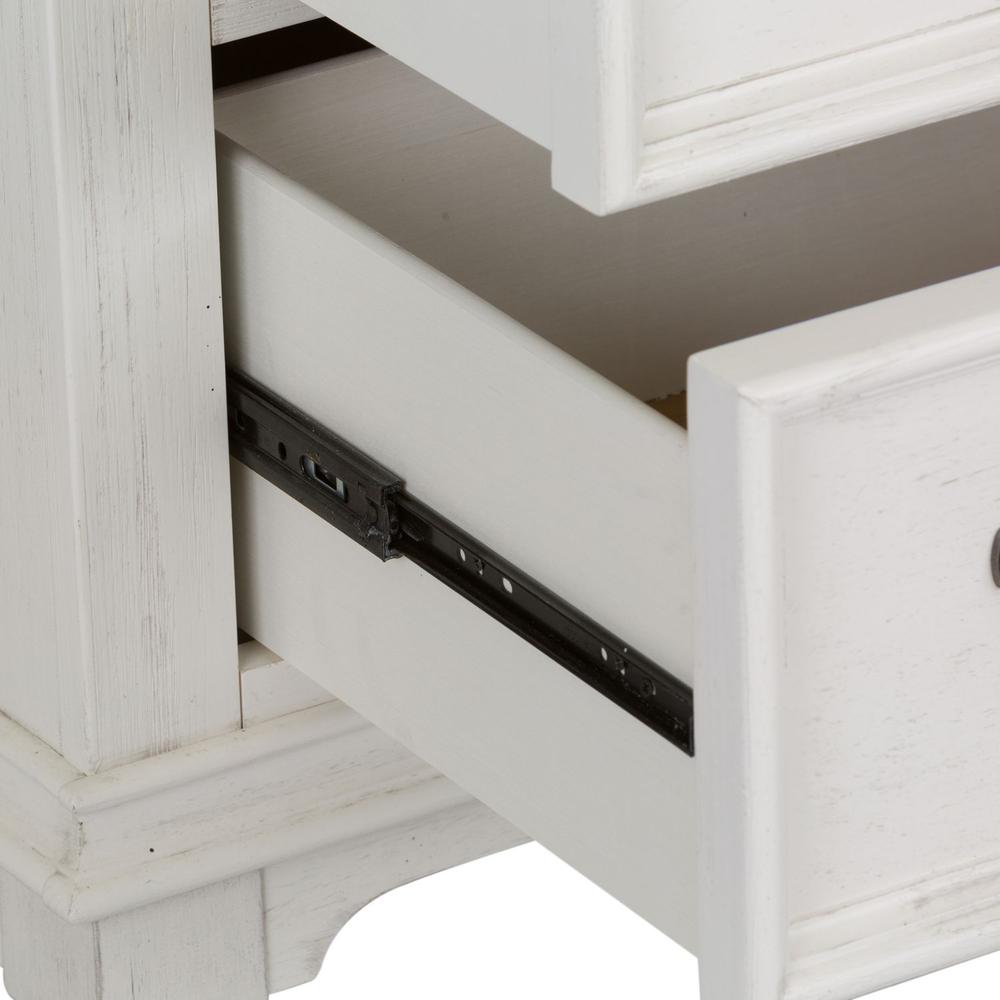 Allyson Park 5 Drawer Chest in Wirebrushed White w/ Charcoal Top