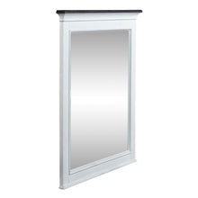 Allyson Park Crown Mirror in Wirebrushed White w/ Charcoal Top