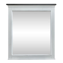 Allyson Park Crown Mirror in Wirebrushed White w/ Charcoal Top