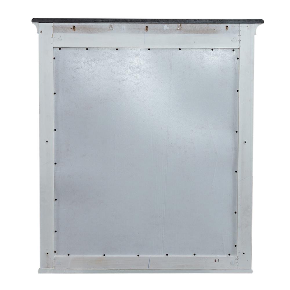 Allyson Park Crown Mirror in Wirebrushed White w/ Charcoal Top