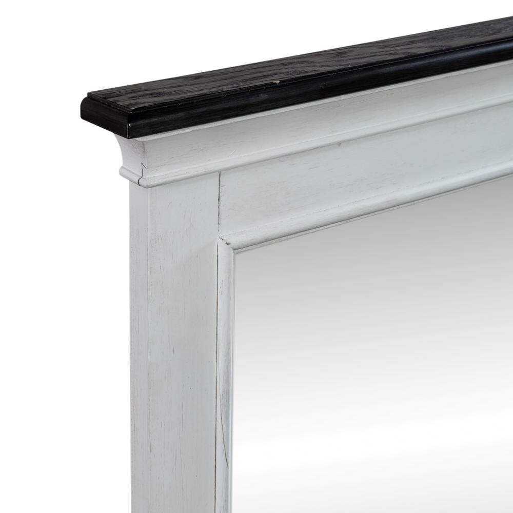 Allyson Park Crown Mirror in Wirebrushed White w/ Charcoal Top