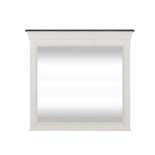 Allyson Park Crown Mirror in Wirebrushed White w/ Charcoal Top