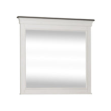 Allyson Park Crown Mirror in Wirebrushed White w/ Charcoal Top