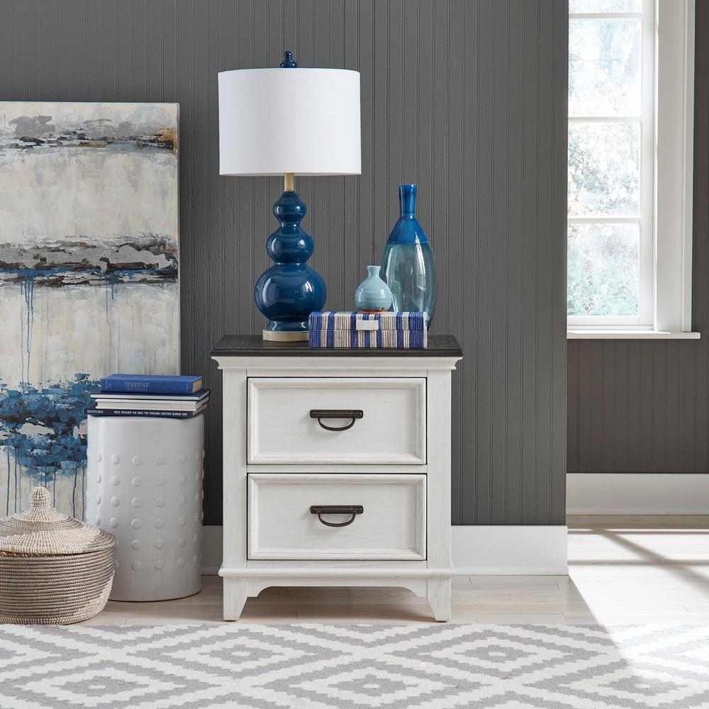 2 Drawer Night Stand w/ Charging Station
