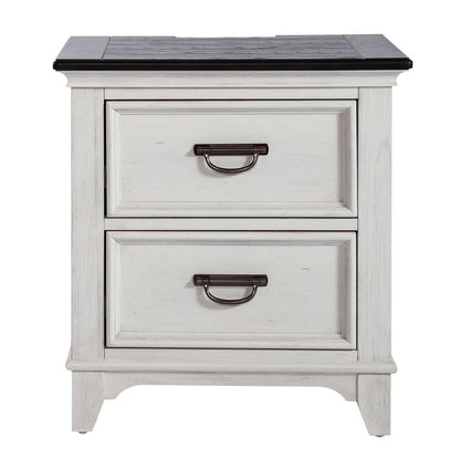 2 Drawer Night Stand w/ Charging Station