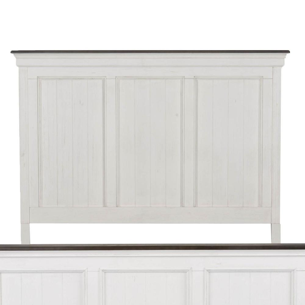 Allyson Park King California Panel Bed in Wirebrushed White w/ Charcoal Top