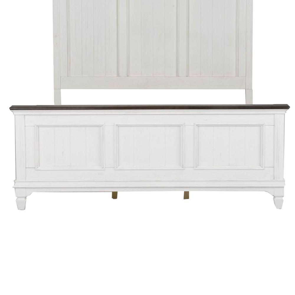 Allyson Park King California Panel Bed in Wirebrushed White w/ Charcoal Top