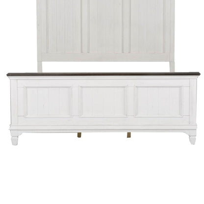 Allyson Park King California Panel Bed in Wirebrushed White w/ Charcoal Top