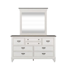 Allyson Park Dresser & Mirror in Wirebrushed White w/ Charcoal Top