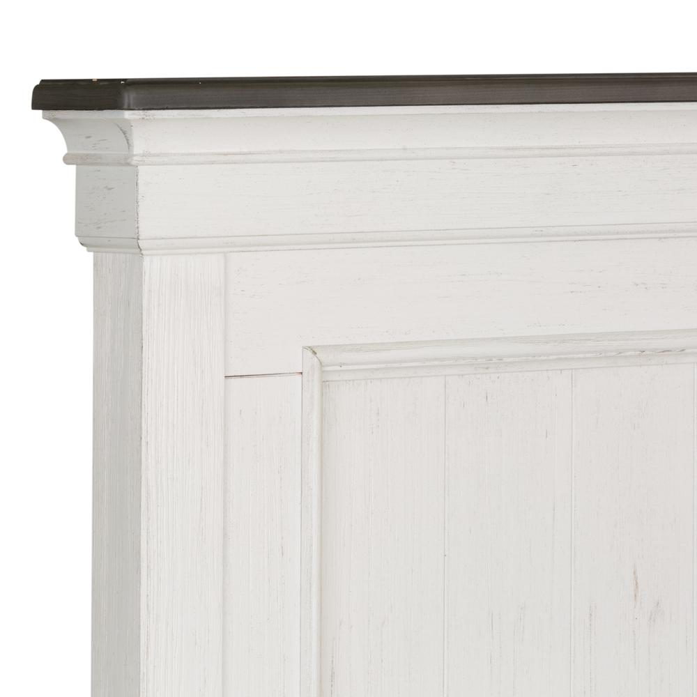 Allyson Park King Panel Bed in Wirebrushed White w/ Charcoal Top