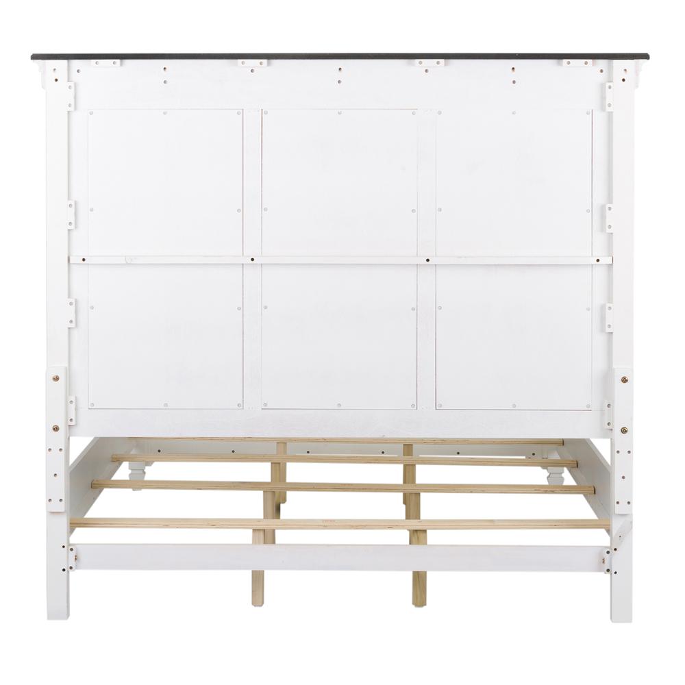 Allyson Park Queen Panel Bed in Wirebrushed White w/ Charcoal Top