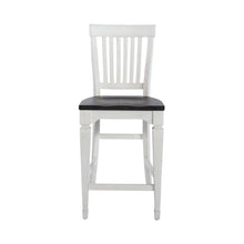 Allyson Park Counter Height Slat Back Chair in Wirebrushed White w/ Charcoal Top
