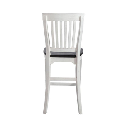 Allyson Park Counter Height Slat Back Chair in Wirebrushed White w/ Charcoal Top