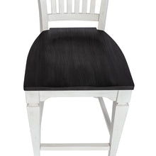 Allyson Park Counter Height Slat Back Chair in Wirebrushed White w/ Charcoal Top