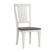 Allyson Park Slat Back Side Chair (RTA) in Wirebrushed White w/ Charcoal Top