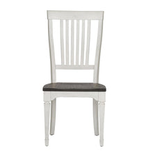 Allyson Park Slat Back Side Chair (RTA) in Wirebrushed White w/ Charcoal Top