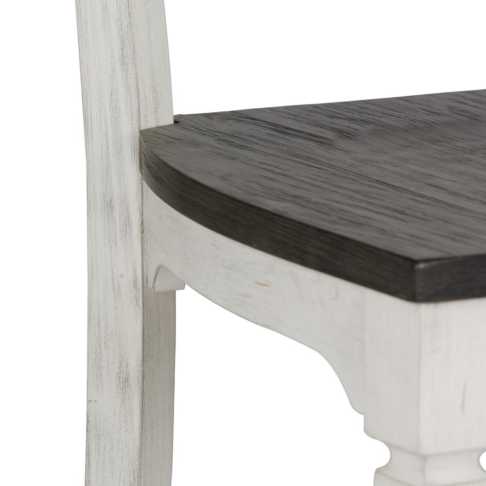 Allyson Park Slat Back Side Chair (RTA) in Wirebrushed White w/ Charcoal Top