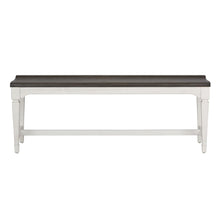 Allyson Park Wood Seat Bench in Wirebrushed White w/ Charcoal Top