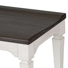 Allyson Park Wood Seat Bench in Wirebrushed White w/ Charcoal Top
