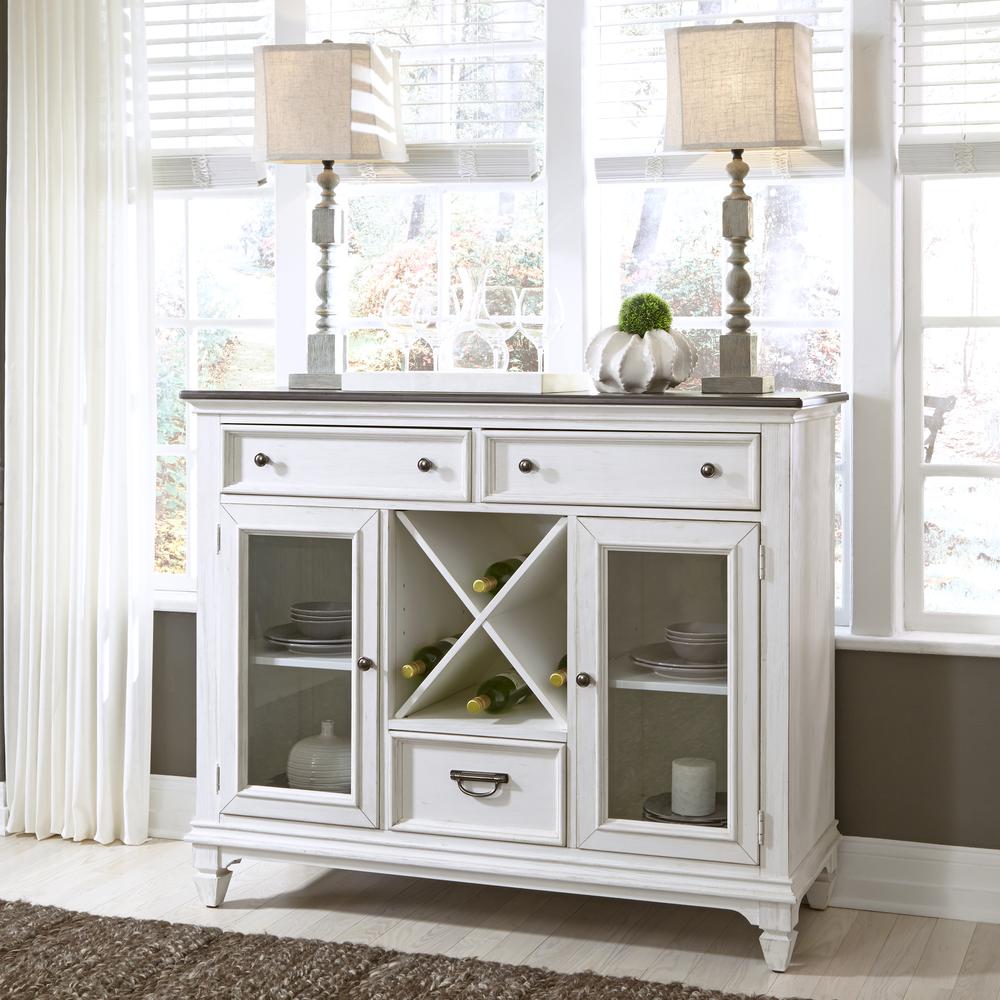 Allyson Park Allyson Park Buffet in Wirebrushed White w/ Charcoal Top