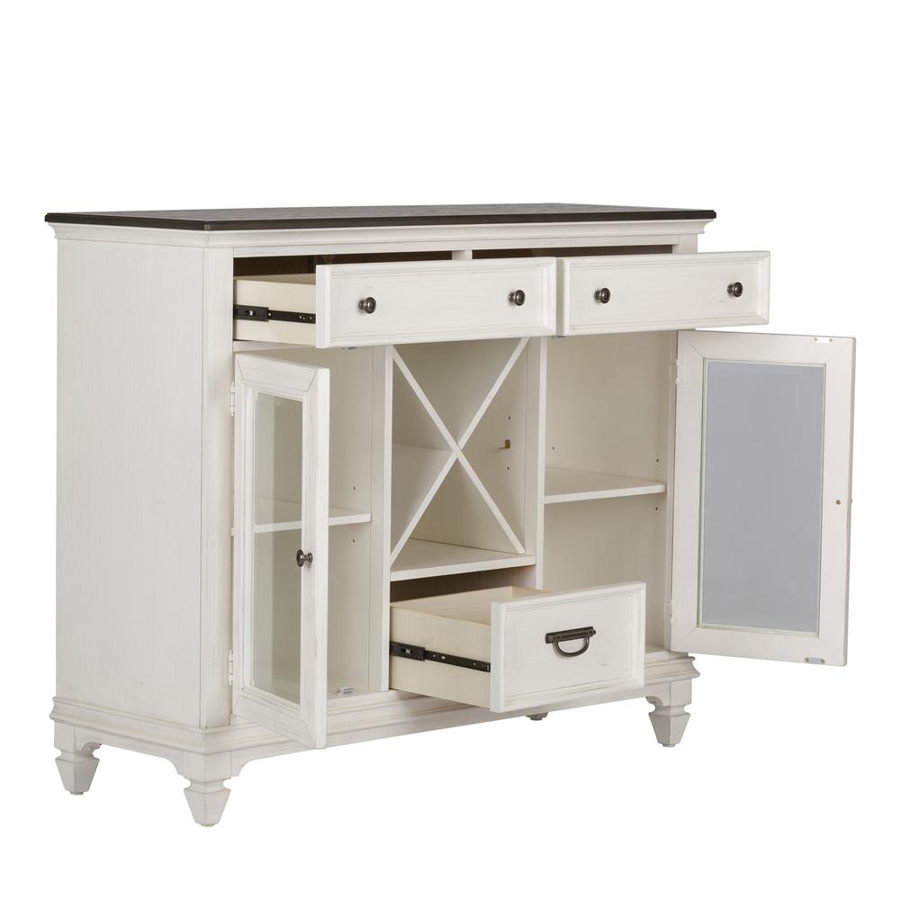 Allyson Park Allyson Park Buffet in Wirebrushed White w/ Charcoal Top
