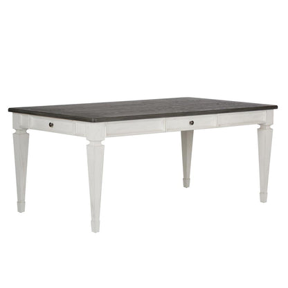 Allyson Park 7 Piece Rectangular Table Set in Wirebrushed White w/ Charcoal Top