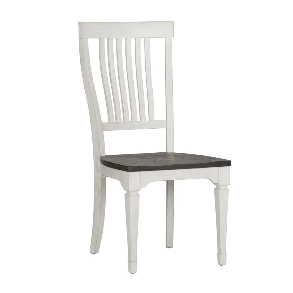 Allyson Park 7 Piece Rectangular Table Set in Wirebrushed White w/ Charcoal Top
