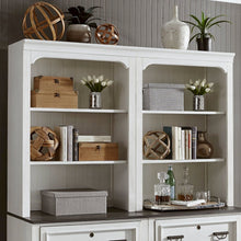 Lateral File Hutch W32" x D15" x H46" Cottage -  White w/ Charcoal Tops