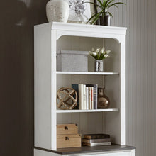 Lateral File Hutch W32" x D15" x H46" Cottage -  White w/ Charcoal Tops