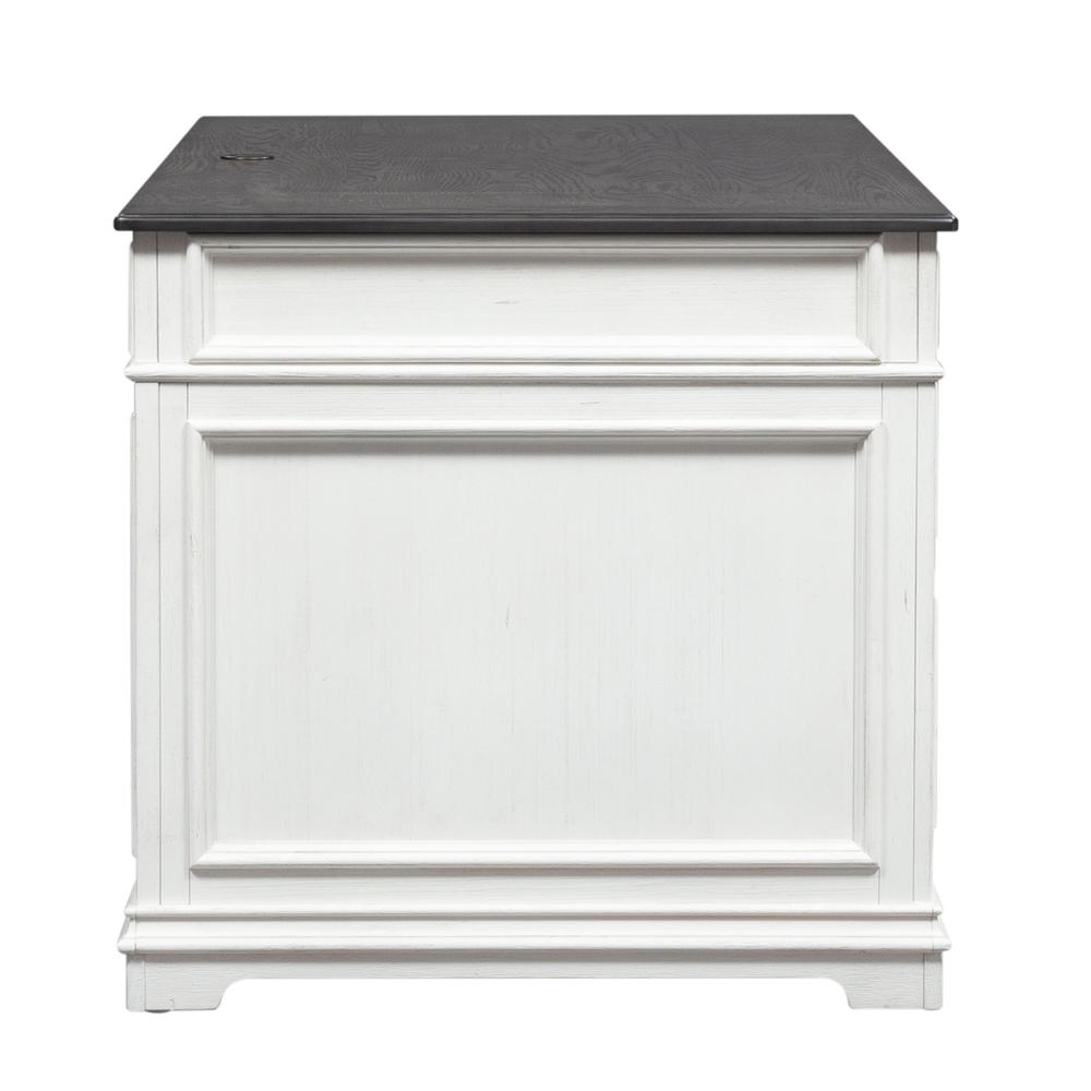 Allyson Park Desk in Wirebrushed White w/ Charcoal Top
