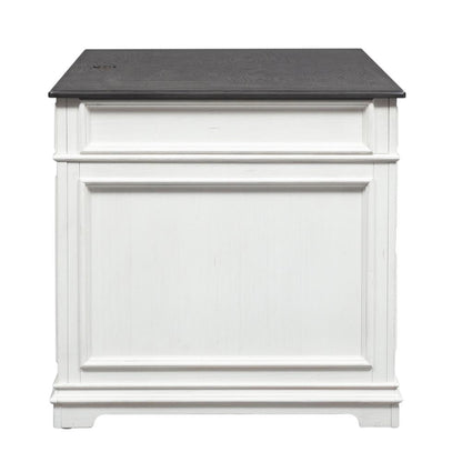Allyson Park Desk in Wirebrushed White w/ Charcoal Top