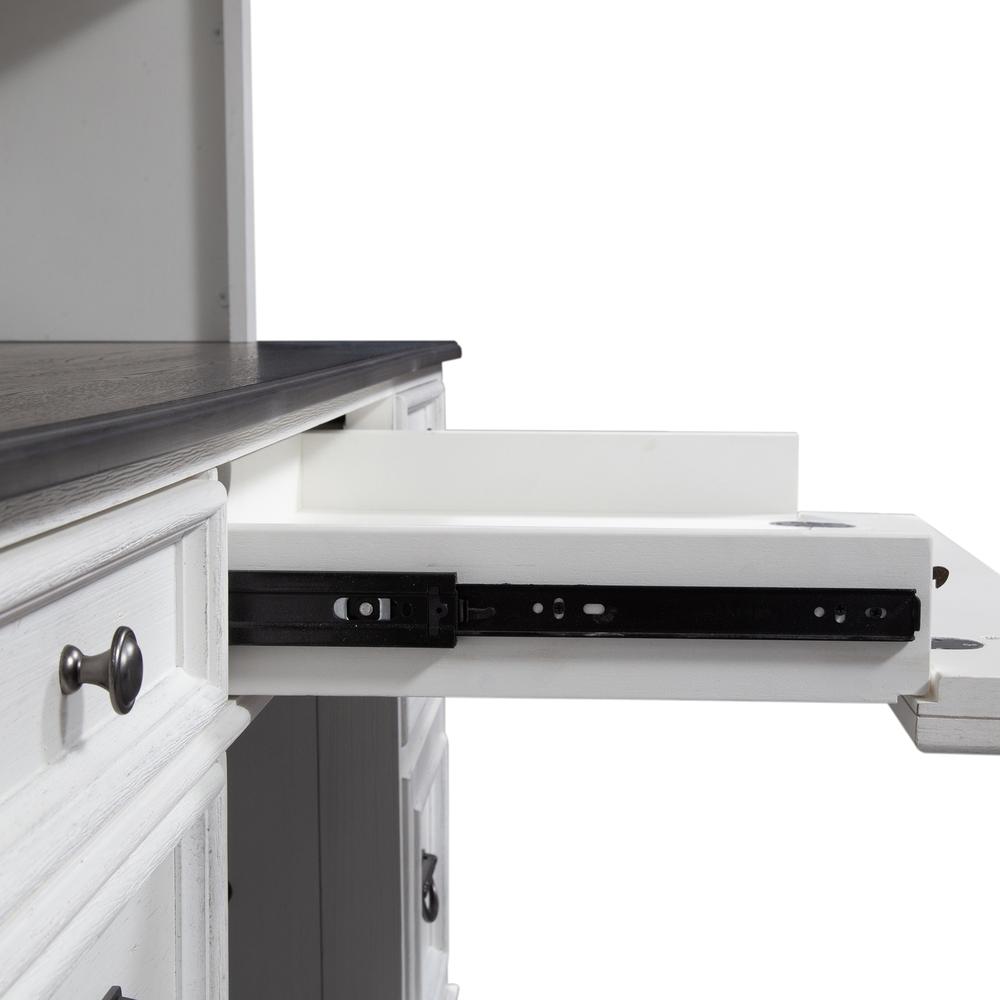 Allyson Park Desk in Wirebrushed White w/ Charcoal Top