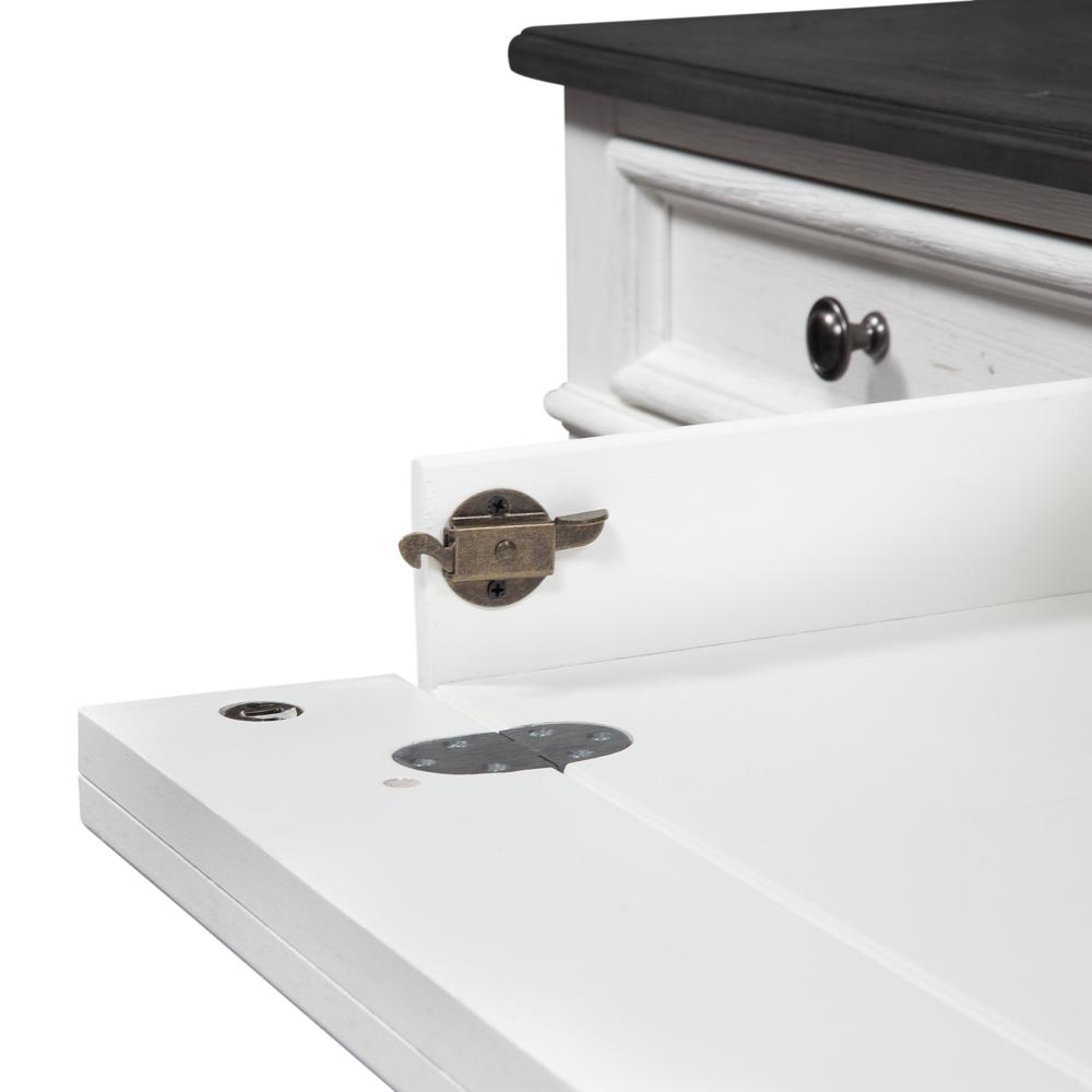Allyson Park Desk in Wirebrushed White w/ Charcoal Top